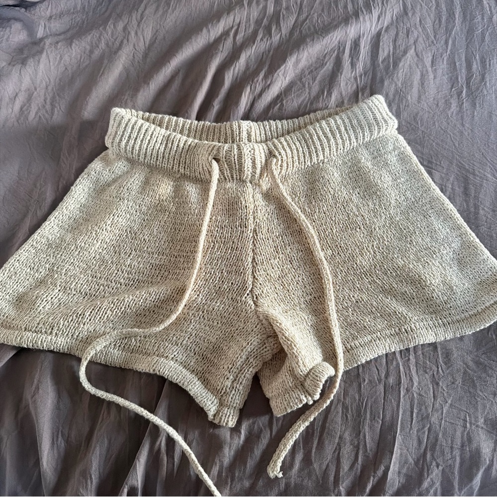 Knit Drawstring coverup shorts